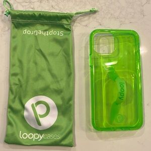 Loopy IPhone 11 Pro phone case Neon Green Clear